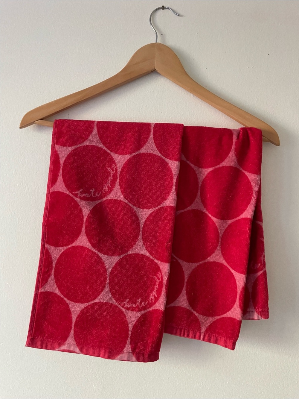 kate spade Red and Pink Polka Dot Kitchen Towel Set
